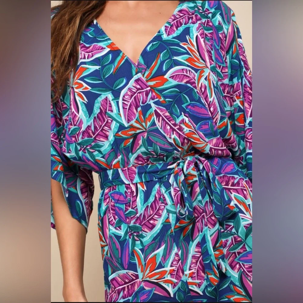 NWOT*Lulus Hypnotized Purple Print Romper L - Picture 5 of 12